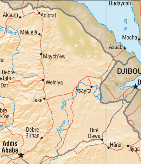 Ethiopia Map Relief Northeast 600x694 